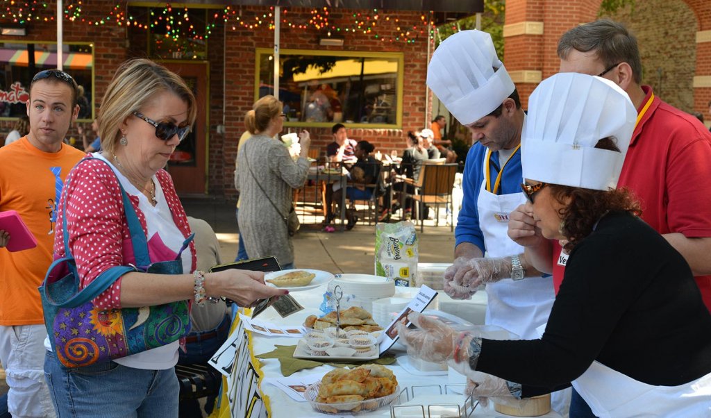 Event goers buying food at Knoxville's HoLa Festival