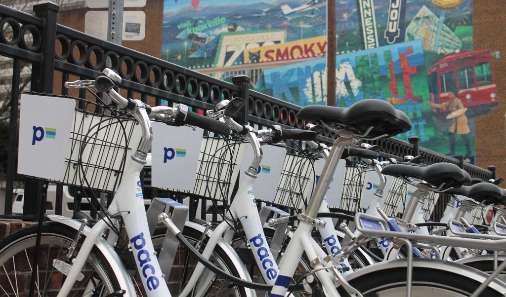 Pace Knoxville bike-share bikes