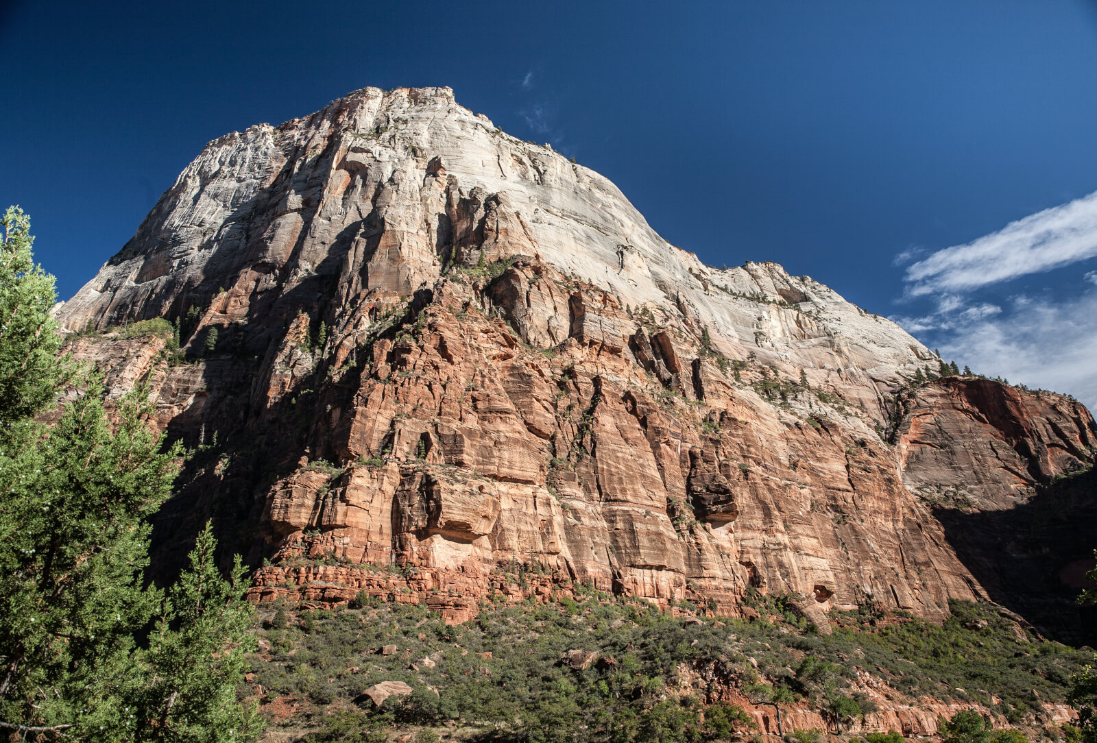 Rock wall cliffs of Zion National Park, Utah