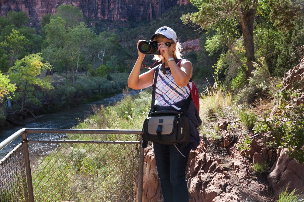 Photographer in Zion National Park in Utah