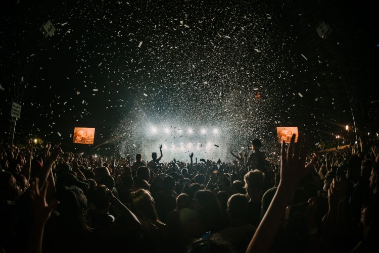 Lively crowd celebrates a wonderful show