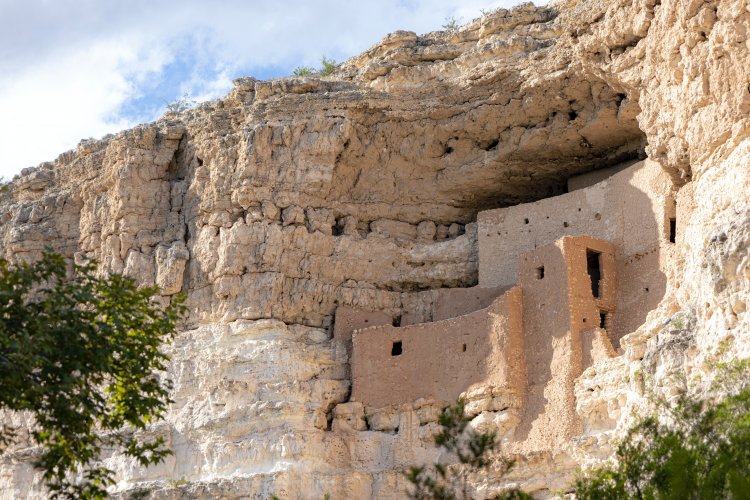 Cliff dwellings built into the mountains of Mesa Verde, Colorado that were inhabited by the Ancestral Puebloans.